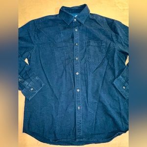 Under Armour Mens Heat Gear Dark Blue Button-Up Long Sleeve Shirt XL